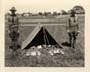 WWI US soldiers displaying tent and gear